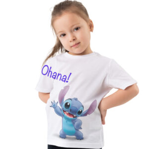 Polera Infantil Ohana Stitch Blanca Talla 5/6 - ¡Oferta!