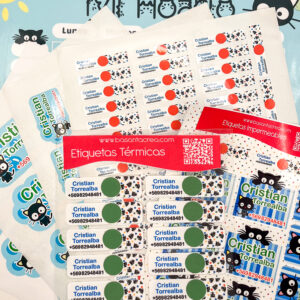 Etiquetas escolares autoadhesivas personalizadas