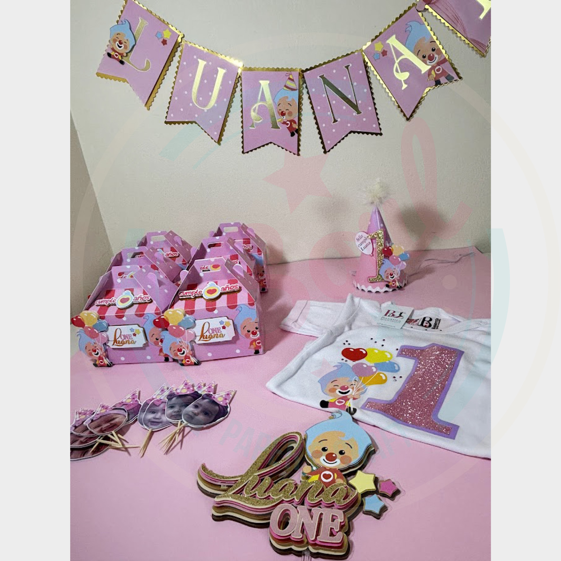 Kits para fiesta (banderines, cake topper, mini toppers, cotillones y mas) - Imagen 2