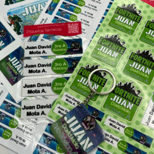 Etiquetas escolares autoadhesivas de Minecraft